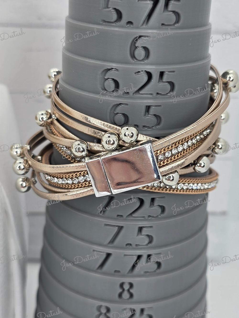 Rose Gold Multi-Row Bead Wrap Bracelet BR4522 - Picture 2 of 2